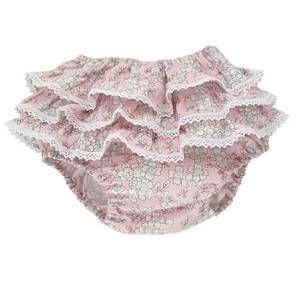 NEW HUGGALUGS baby girls cherry blossom ruffled bloomers in pink/gray